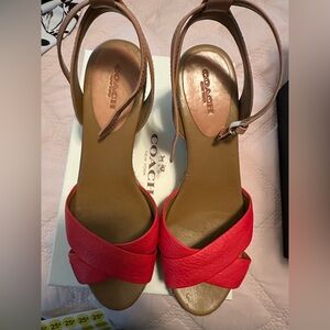 Coach Red Sandals with Elegant Design